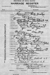 Marriage Certificate - Ada Mae Stonehouse and Hector Mackay Seaman