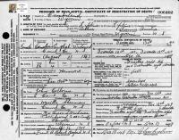 Death Certificate - Fannie Amelia McArthur (c1863 - 1949)